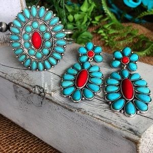 A Squash Blossom Bracelet Earring Southwestern